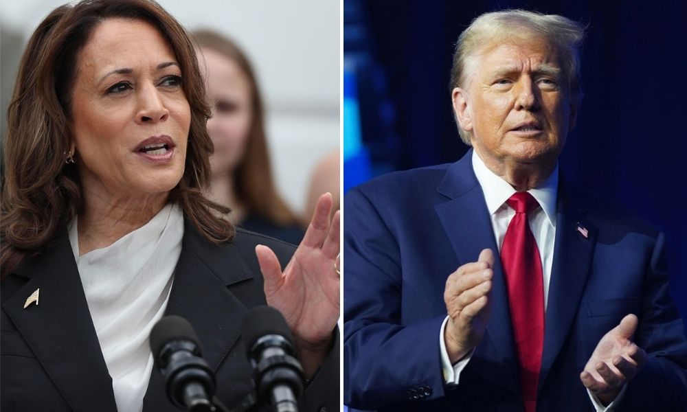 kamala-harris-tem-44%-das-intencoes-de-voto-e-trump-tem-42%,-segundo-projecoes