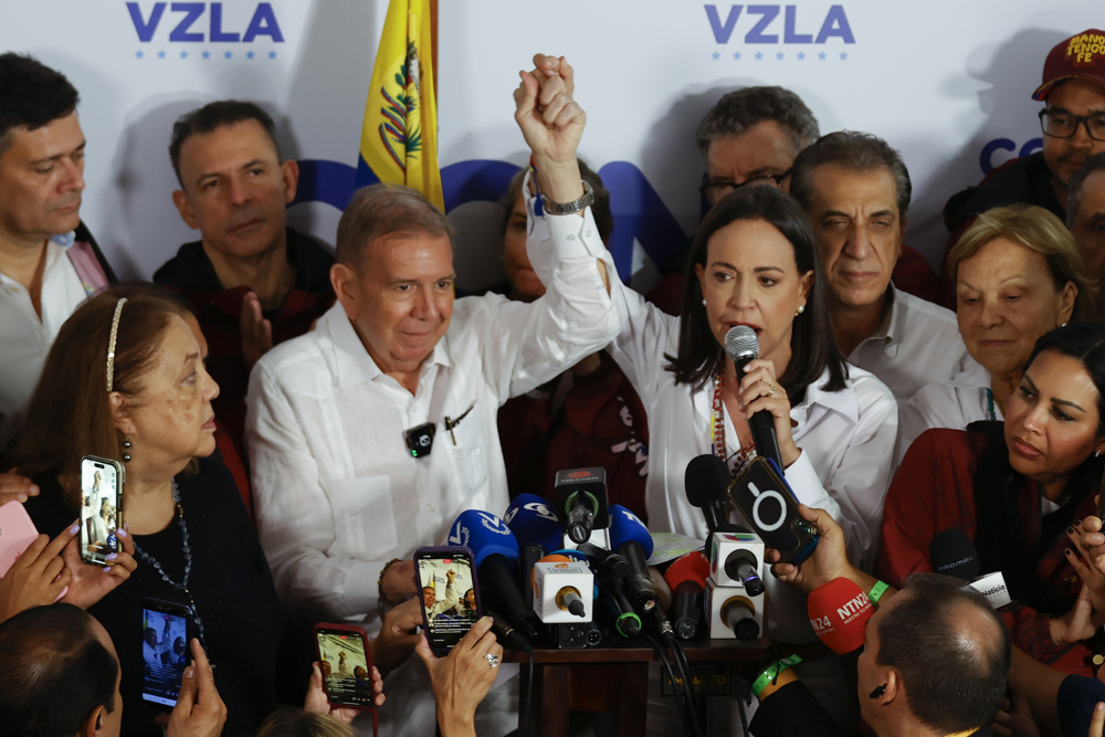 ‘ganhamos-com-70%’,-diz-lider-opositora-maria-corina-machado-ao-rejeitar-reeleicao-de-maduro