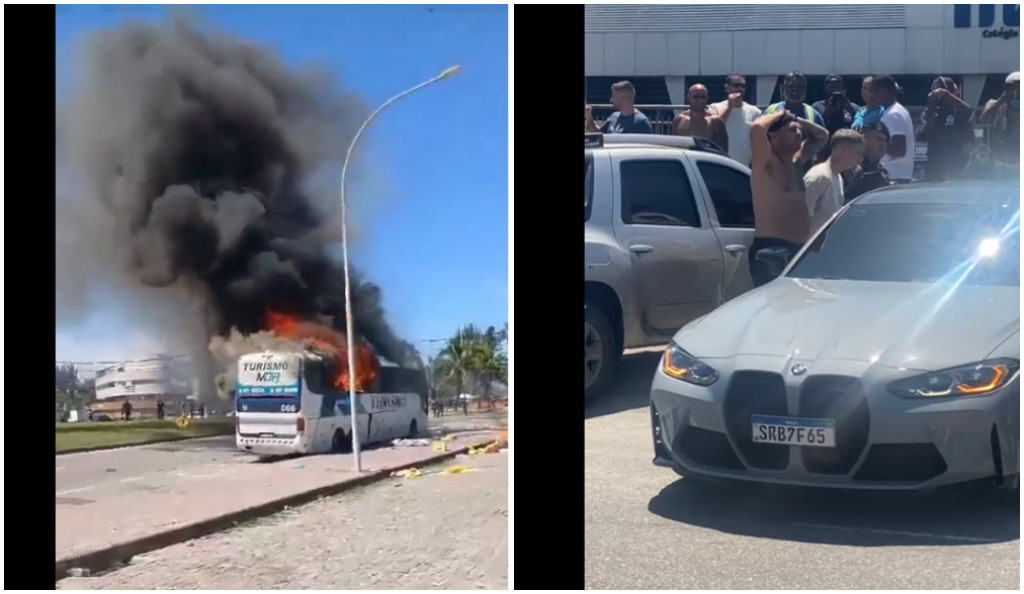 torcedores-do-penarol-sao-detidos-por-incendio-em-onibus-no-rio,-em-confusao-que-envolveu-ate-jogador-do-flamengo