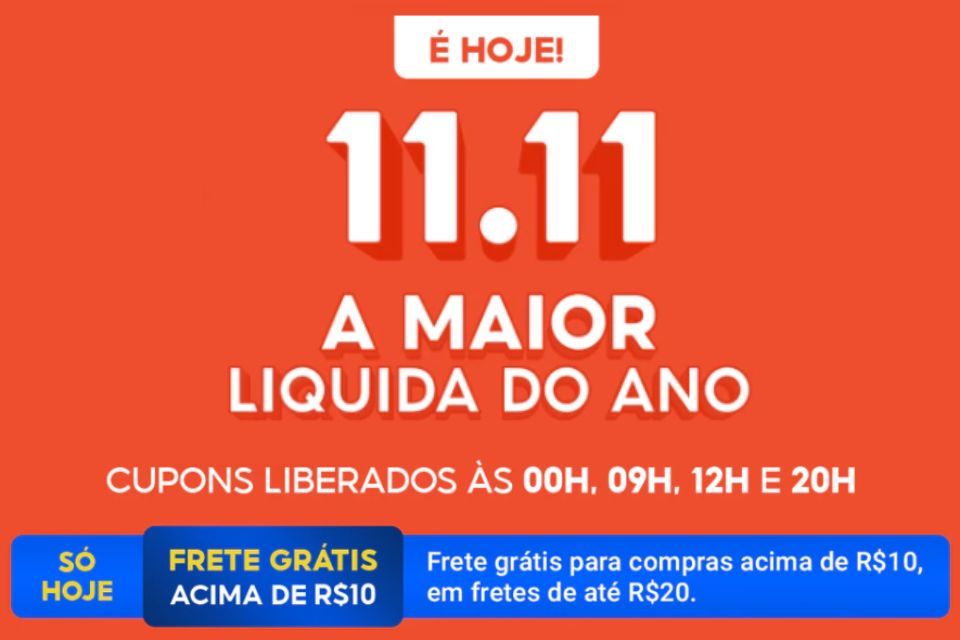 11.11-da-shopee-traz-smart-tvs,-celulares,-fones-de-ouvido,-air-fryers-e-mais-com-ate-70%-off-e-cupons;-confira